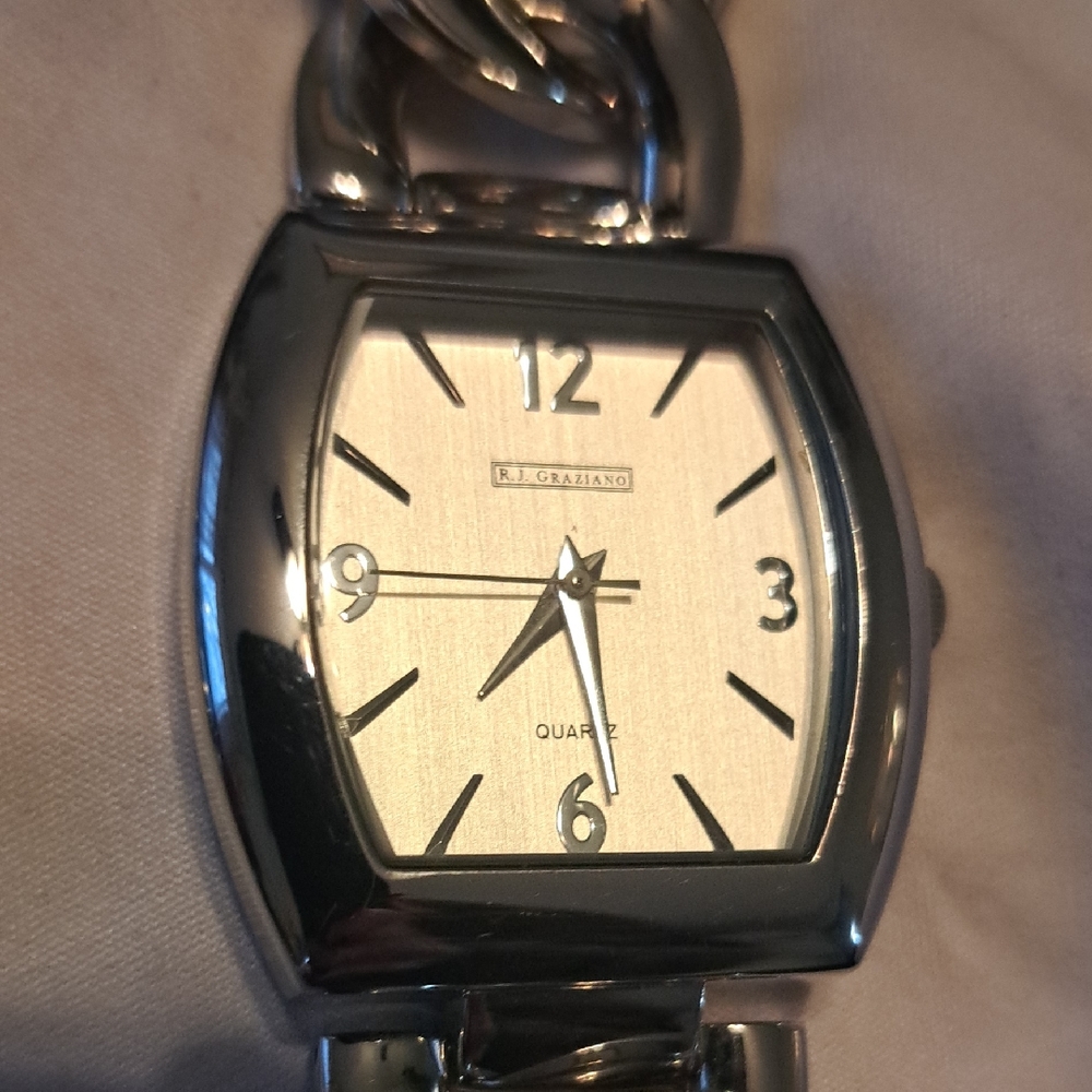 R.J. Graziano Silver Watch with Champagne Dial